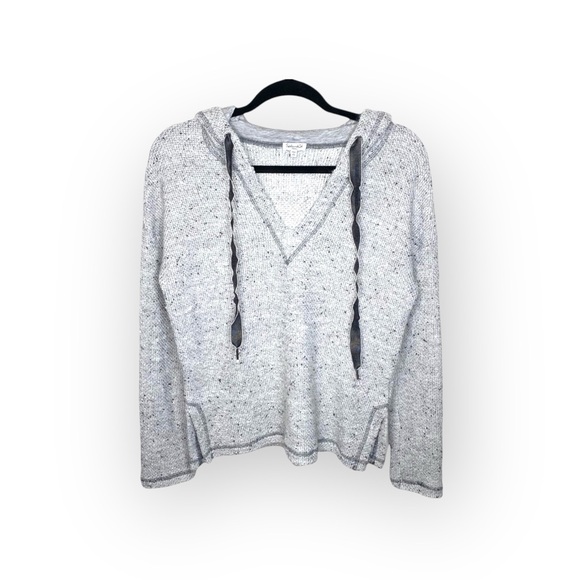 new Splendid ✶ Morrow Bay Boxy Waffle Textured Sweatshirt Hoodie ✶ Grey ✶ Small - Picture 6 of 16